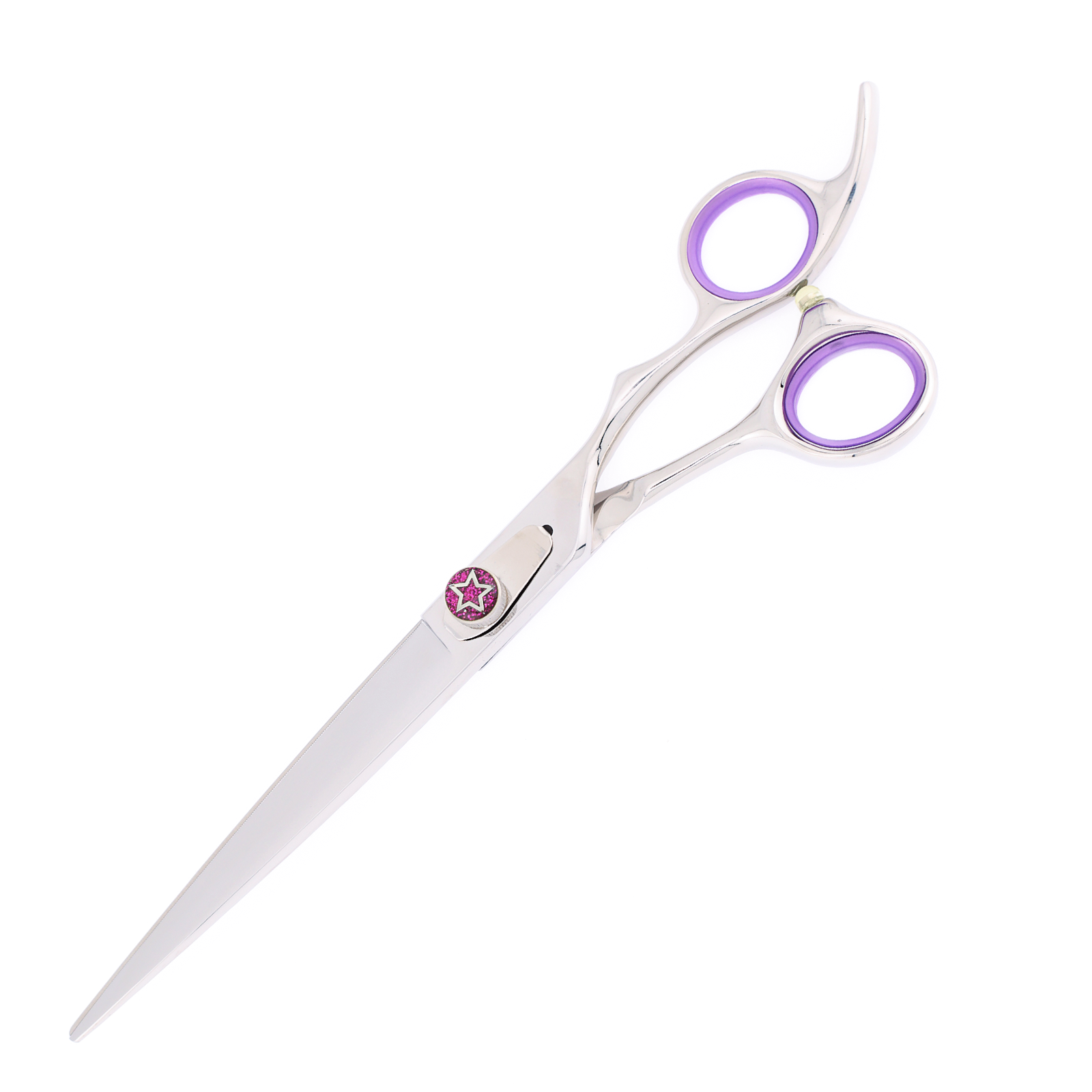 Titan Shears – Hoshi Silver & Purple Straight Shears 7.5” image 1